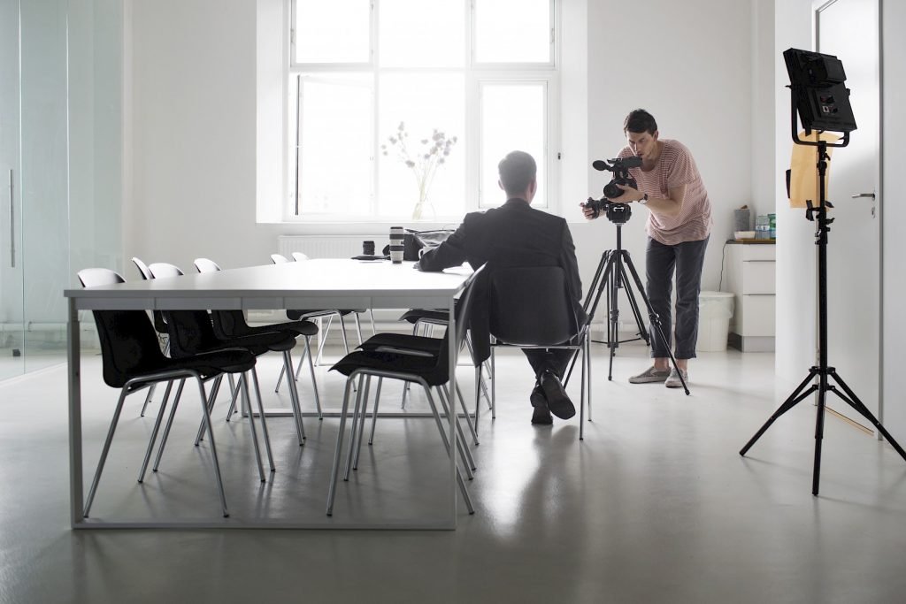video-crew-in-office, Pre-Production Checklist for a Corporate Video Shoot