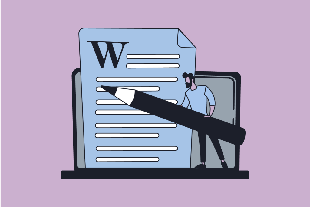 Man crafting engaging blog header, Creating Engaging Blog Content