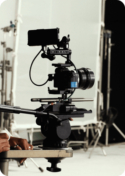 Camera set on rig to record Video